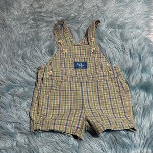 Vintage Baby B’gosh Plaid Cotton Overalls Sz 6-9 months